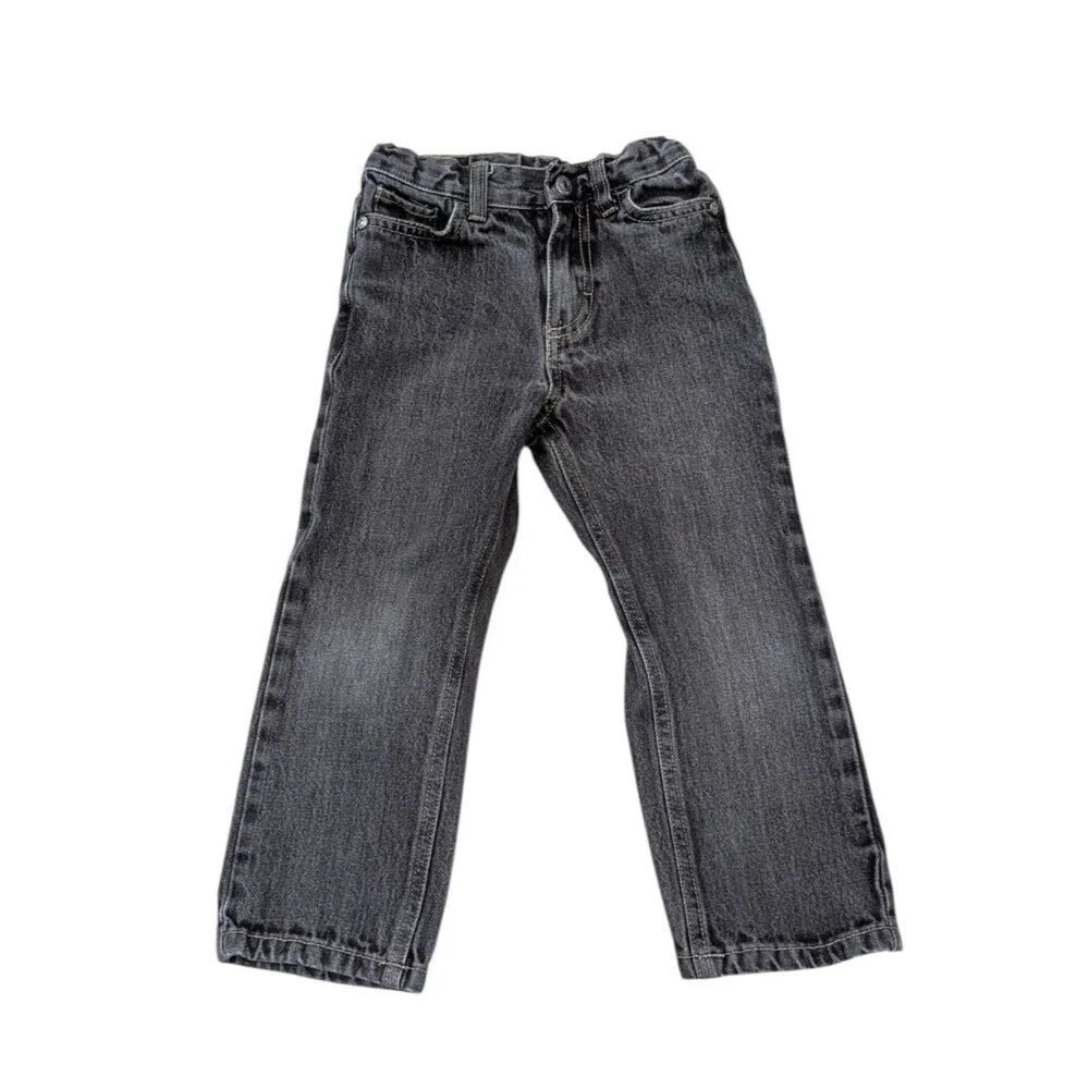 Calvin Klein Jeans Kids Black Gray Straight Denim Pants Toddler Boys Size 4T